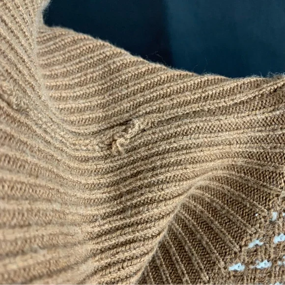 J. Crew Turtleneck Textured Tan and White Long Sleeve Sweater, size S - Picture 7 of 9